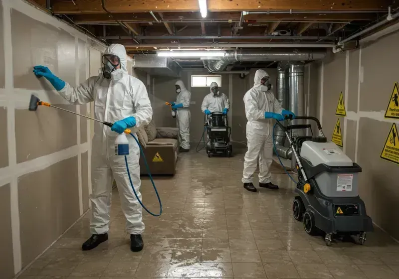 Basement Moisture Removal and Structural Drying process in Harbor Springs, MI